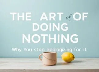 The Art of Doing Nothing: Why You Should Stop Apologizing for It The Art of Doing Nothing: Why You Should Stop Apologizing for It