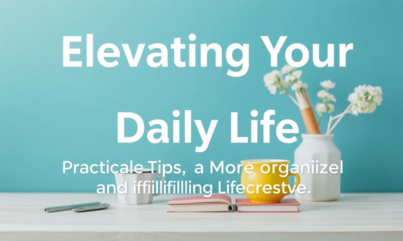 Elevating Your Daily Life: Practical Tips for a More Organized and Fulfilling Lifestyle