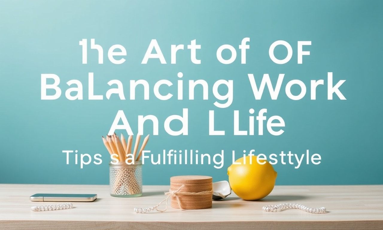 The Art of Balancing Work and Life: Tips for a Fulfilling Lifestyle