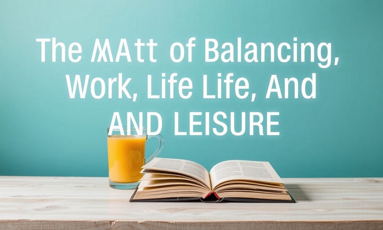 The Art of Balancing Work, Life, and Leisure: A Modern Lifestyle Guide