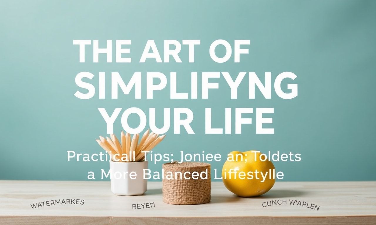 The Art of Simplifying Your Life: Practical Tips for a More Balanced Lifestyle