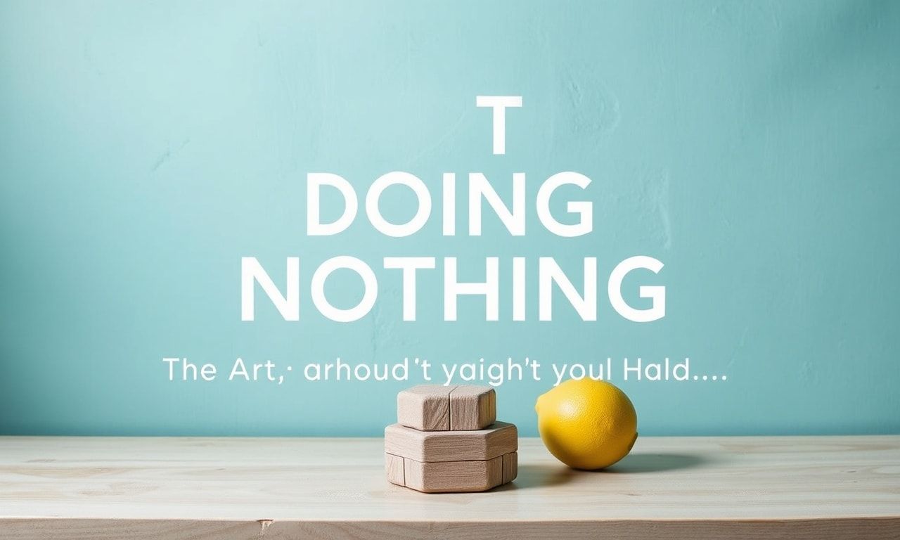 The Art of Doing Nothing: Why You Should Stop Trying So Hard